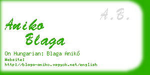 aniko blaga business card