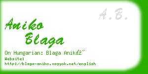 aniko blaga business card